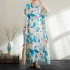 Summer Cotton and Linen Printed Loose and Simple Long Skirt for Women