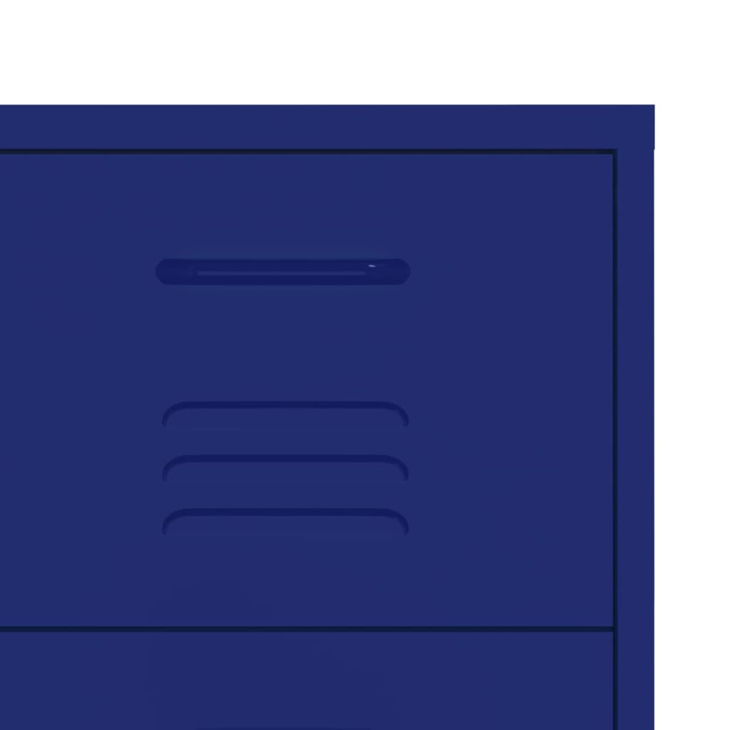 Drawer Cabinet Navy Blue 80 x 35 x 101.5 cm Steel