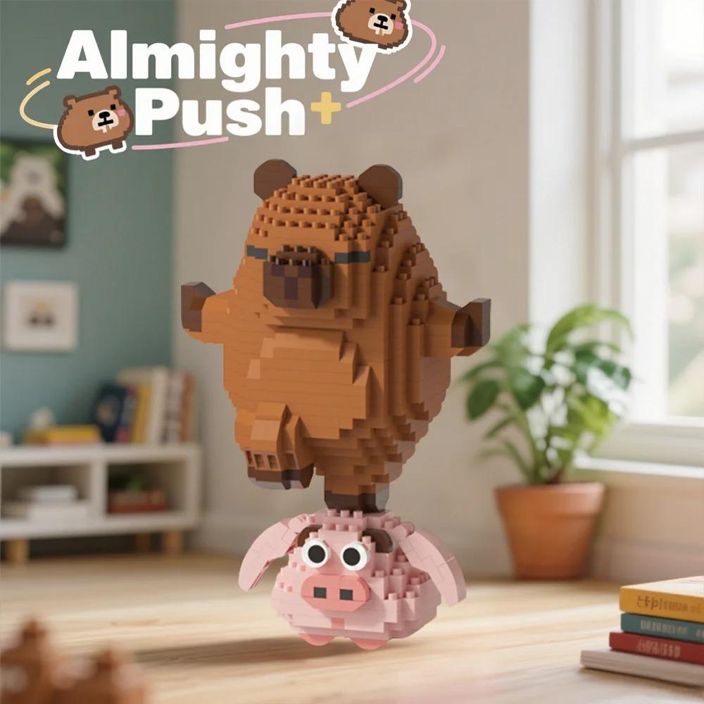 "Set di Blocchi da Costruzione Capibara - Carino Porcellino d'India d'Acqua Modello Fai-da-te | Divertente Giocattolo STEM per Bambini e Adulti"