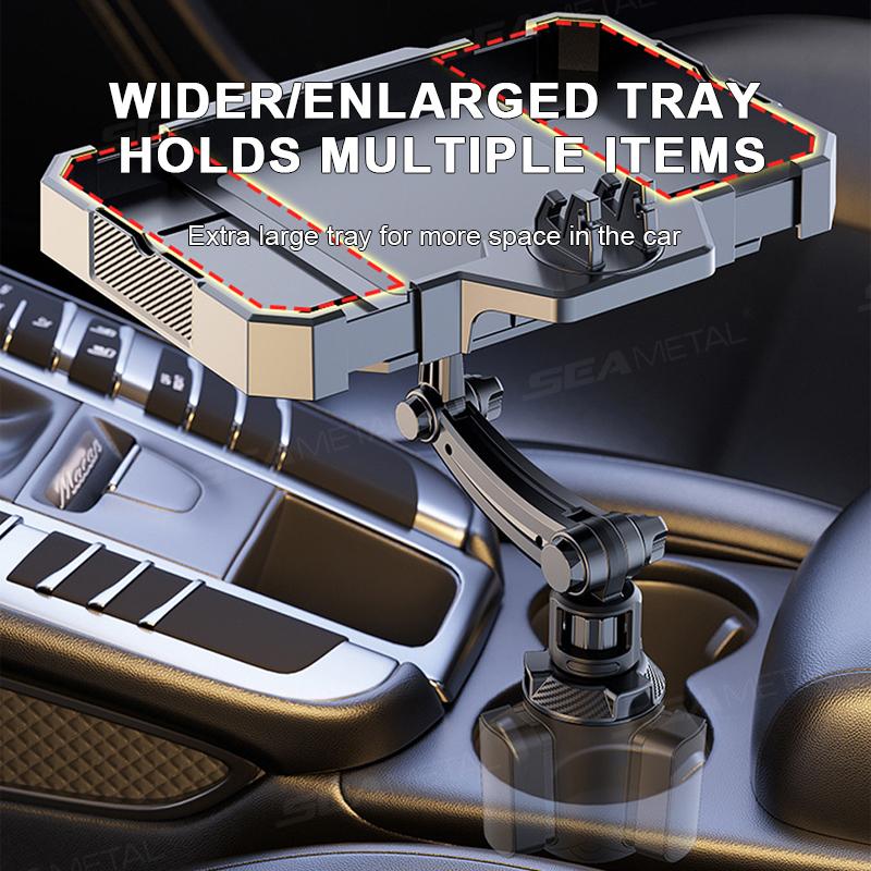 SEAMETAL Porta-copos para carro Base interna para copos Bandeja para alimentos Suporte multifuncional para bebidas Suporte para laptop Suporte para bebidas Placa extensível para carro