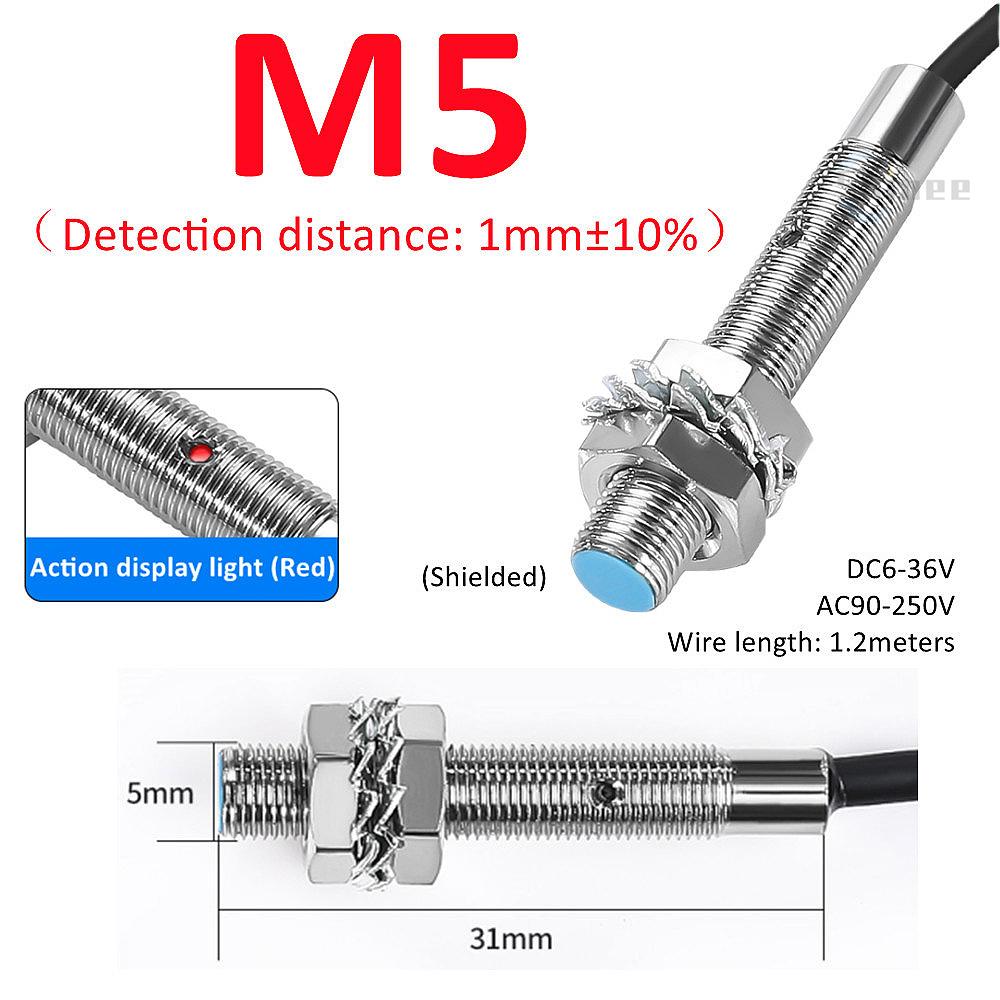 Blue Proximity Switch Inductive Proximity Sensor Detection Switch NPN/PNP NO NC 1-15mm Detection Distance Metal Sensor Switches