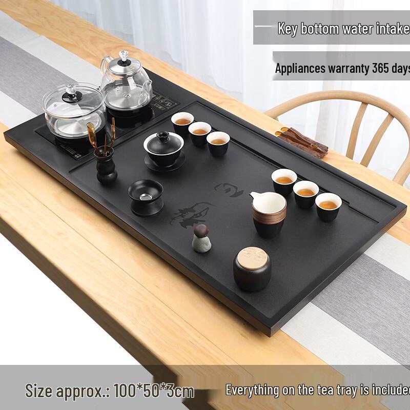 Handun Automatic Black Stone Tea Set with Glass Teaware