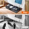 Under Bed Shoe Storage Organizer Fits 12 Pair Sneakers, Sturdy Structure Ultra Thick Fabic Sneaker Storage, Foldable Shoe Boxes