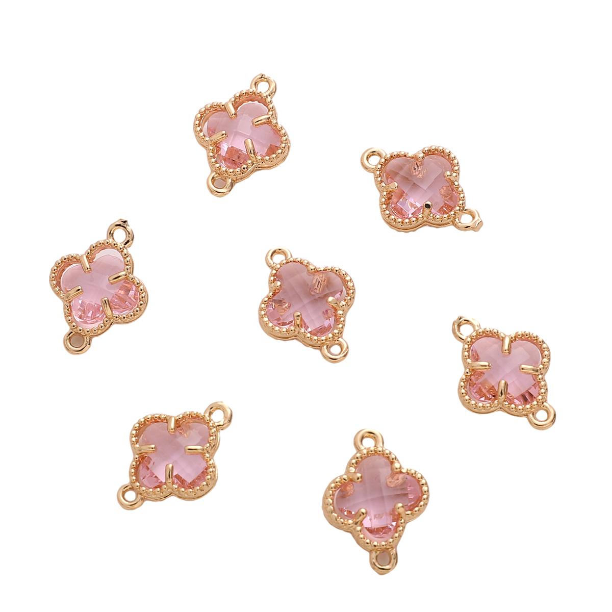 

Медный кулон со стразами и цирконием, обернутый в траву, двойной подвесной шарм для самостоятельного изготовления ювелирных изделий, аксессуаров для рукоделия 12x17mm розовый