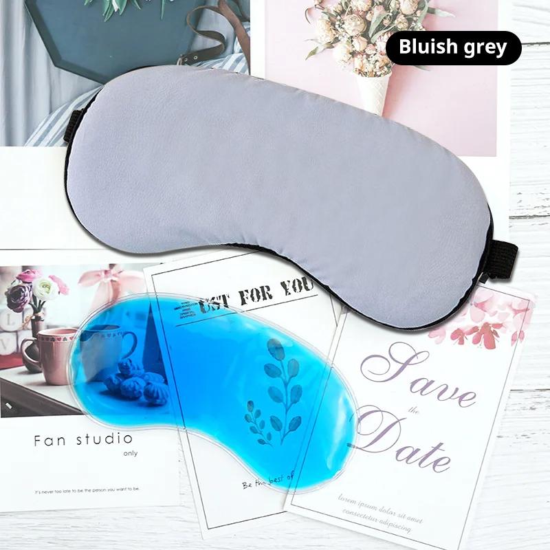 Durable And Safe Sleep Light Blocking Eye Mask And Gel Cold Ice Pack Double-Sided Ice Silk Warm Cool Sleep Eye Mask For Travel Sleeping