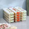 2/4 Layers Dumplings Storage Box Dumpling Organizer Stackable Desserts & Cookies with Buckle, Lid & Handle for Fridge