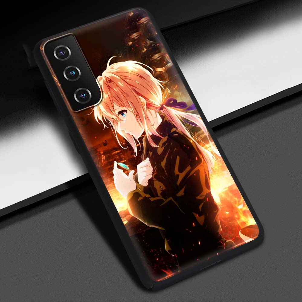 Violet Evergarden Anime-Telefonhülle für Samsung Galaxy S20 FE S21 Ultra S20 S10 S9 Plus S10E S8 Silikon-Schutzhülle mit weicher Rückseite
