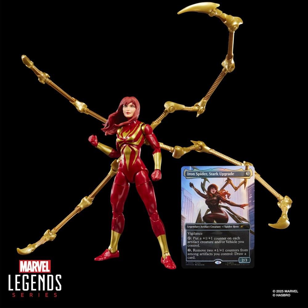 Hasbro Marvel Legends Series Magic The Gathering Mary Jane Watson Iron Spider Action Figure 15 Cm Limited Foil Edition Collection Card G0639