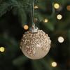 9pcs Shatterproof Velvet Christmas Balls Pendant White Champagne Xmas Tree Ornaments  Hotel Mall