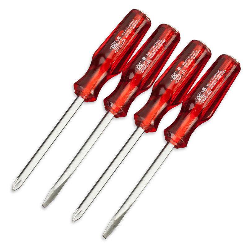 Hammerable Through-Tang Screwdriver with Flathead & Phillips Bits