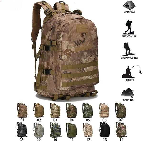 Unisex Outdoor Military Rucksacks Tactical Backpack Army Molle Waterproof Bags Sports Travel Camping Trekking Hiking Fishing Camouflage 3D Bags