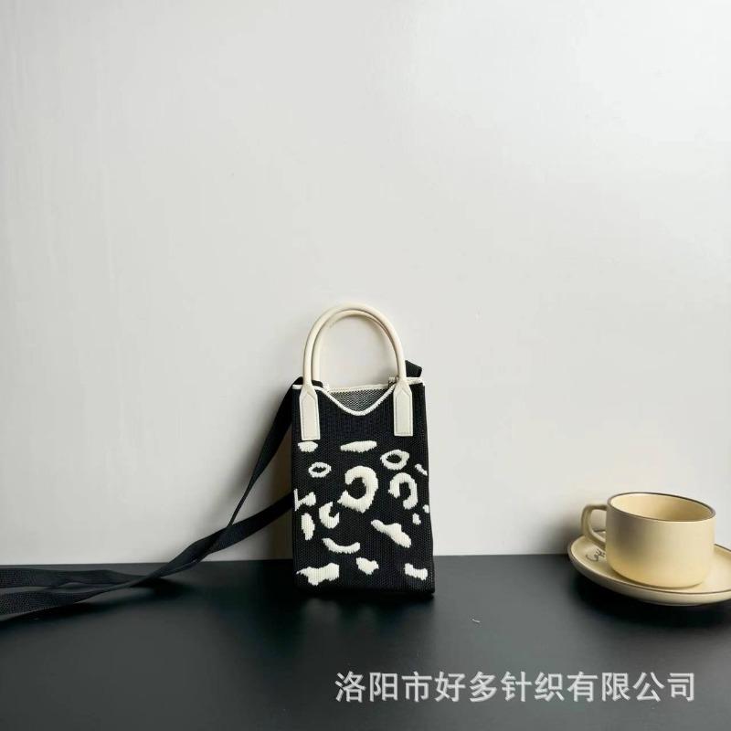 Premium Sense Ns Mobile Phone Bag New Cartoon Knitted Bag Dopamine Niche Versatile Messenger Shoulder Bag Handbag