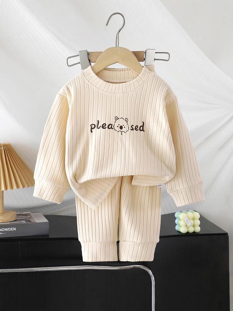 Children's Autumn & Winter Warm Home Set: Infant Clothes & Trousers for Boys & Girls