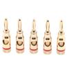 5Pcs 4 Stereo Speaker Banana Plug Open Screw Type Connectors , Red, As Described