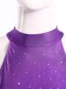 Rhinestone Color Block Mesh Leotard for Women S-XXL: Sleeveless Slit Hem Bodysuit Dress for Lyrical Contemporary Dance Costume