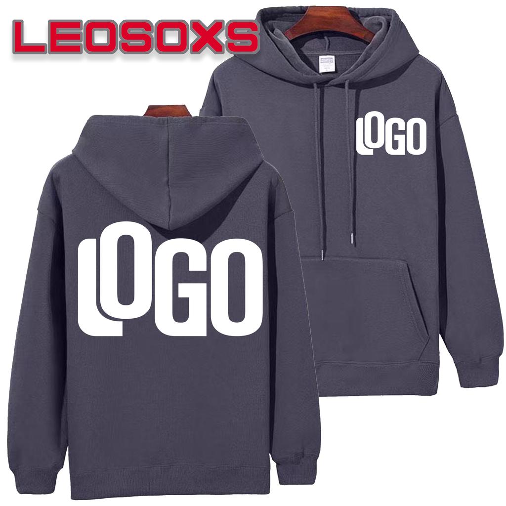 DIY Pattern Custom LOGO 09 Heavy Cotton Plus Velvet Hooded Sweater Men's Thick Black Polar Fleece Pullover