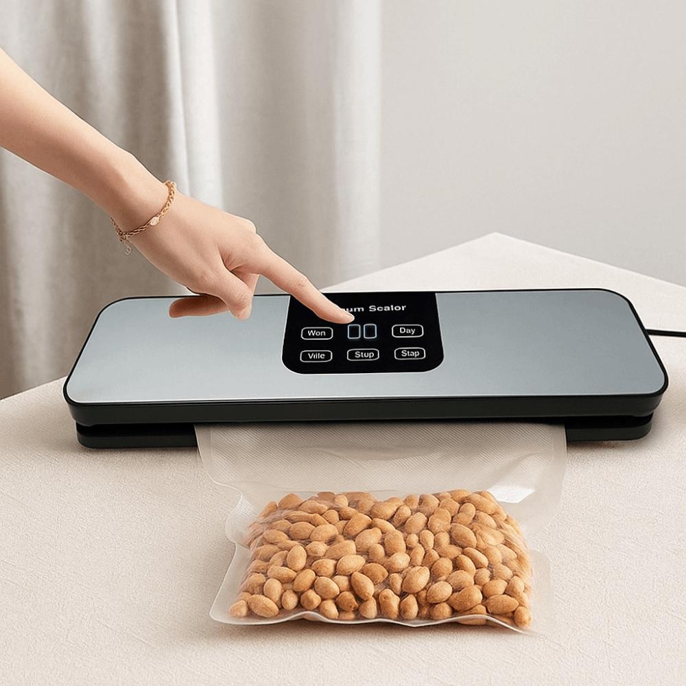 Touch Buttons Vacuum Sealing Machine Digital Display Food Bag Sealer Electric Vacuum Sealer  Picnic
