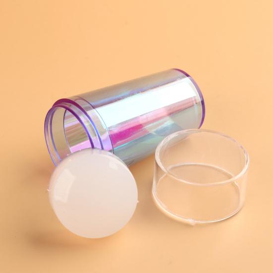 Yousheng 1 Set Nail Stamp Reusable Non-Deformed Good Ductility Round Silicone Stamper Transparent Nails Art Tool for Manicure