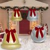 2 Pieces 50cm Christmas Bell Inflatable Ball Decoration PVC Giant Inflatable Christmas Bell Outdoor Christmas Decoration