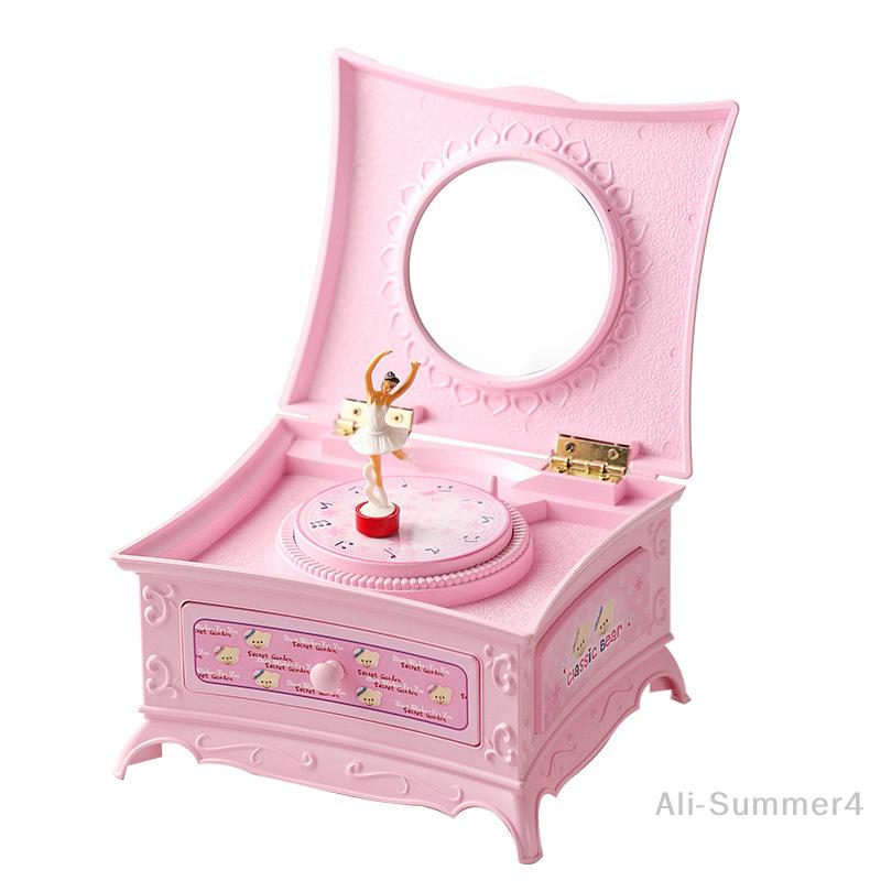 Classical Rotating Dancer Ballerina Piano Music Box Jewelry Organizer Ballerina Wind-Up Music Box Storage Organizer With Mirror