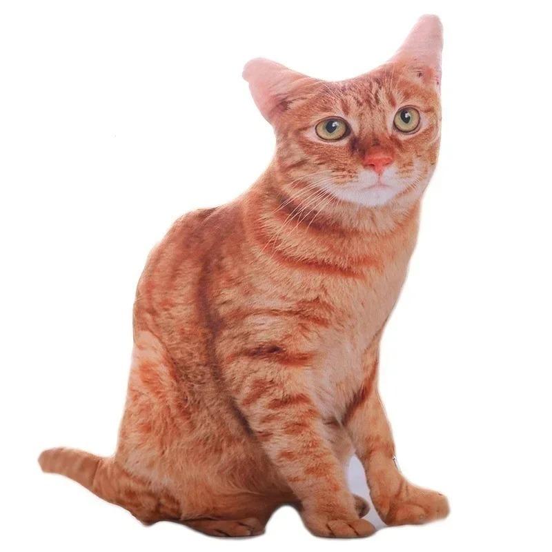 1PC 50CM 3D Simulation Cats Pillow Cute Animal Washable Plush Stuffed Kids Toy Sofa Pillows Home Decoration Kawaii Room Decor