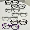 Y2K Photochromic Myopia Glasses Cat Eye Oval Frame Glasses Lenses That Can Change Color Under Sunlight Neutral Myopia Glasses