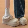 Thick soles increase height and keep warm Birkenstocks, cotton towed short tube velvet slippers, new winter fluffy shoes for two