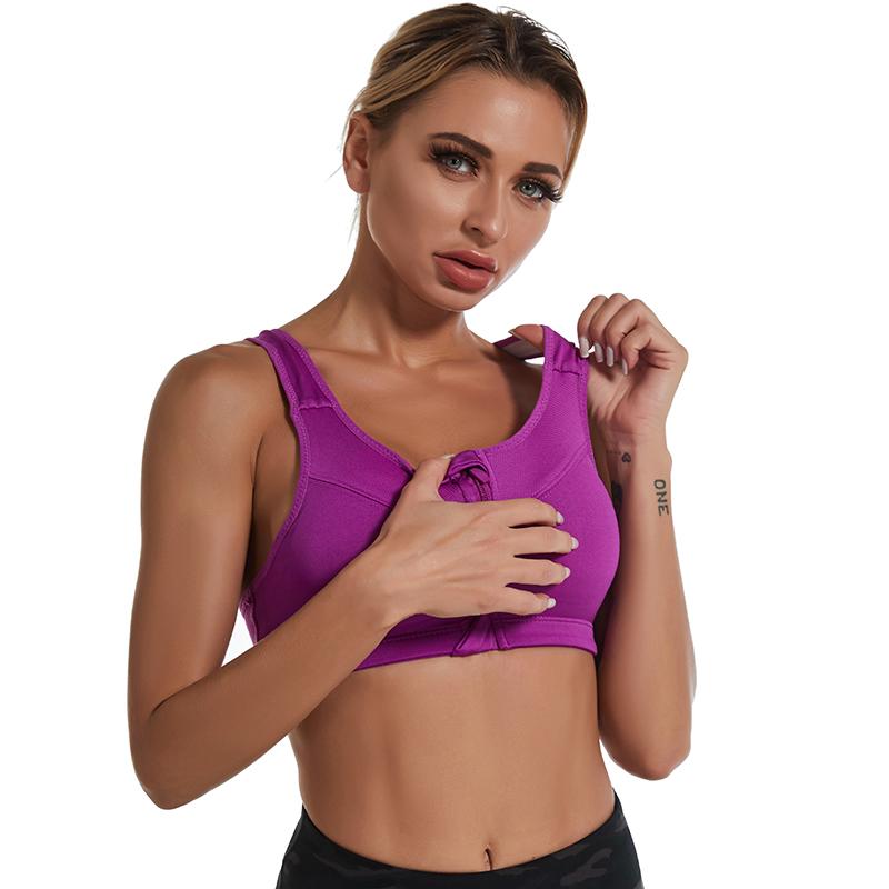 Damen-Sport-BH mit Reißverschluss, stoßfest, Tank-Top, Yoga-Unterwäsche für sportliche Frauen, Übergröße, Bodybuilding, Laufen, Sport-BHs, Dessous