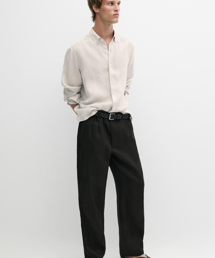 Masimodutti 100% Linen Pintuck Pants