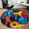 1 Stück Musiksammlung Vinyl Büro Runder Teppich, Matte Geeignet für Büro, Unter Bürostühlen Schlafzimmer Wohnzimmer Heimdekoration, Raumdeko