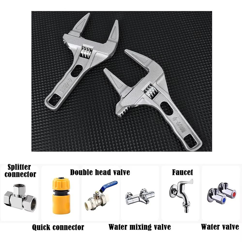 16-68mm Universal Repair Set Bathroom Hand Tools Large Opening Pipe Wrench Nut Key Adjustable Spanner Bathroom Repair Tool