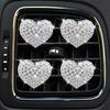 Sparkling Heart Rhinestone Car Decoration Cute Car Perfume Clip Aromatherapy Air Conditioning Car Accessories Supplies