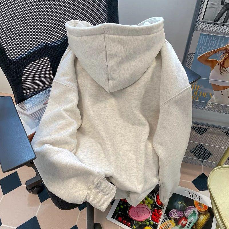 Unisex High-End Retro Oversized Hooded Sweatshirt - Autumn/Winter High Street Hip Hop Fleece Jacket