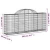 VidaXL Paniers à gabions arqués 10 pcs 200x30x80/100 cm Fer galvanisé, gabion, cage de gabion, panier de mur de gabion, mur 3146097