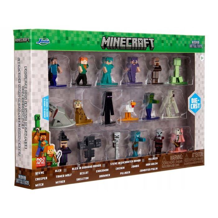 Figurines En Métal - Jada Toys - Minecraft - 18 Pièces - 4 Cm