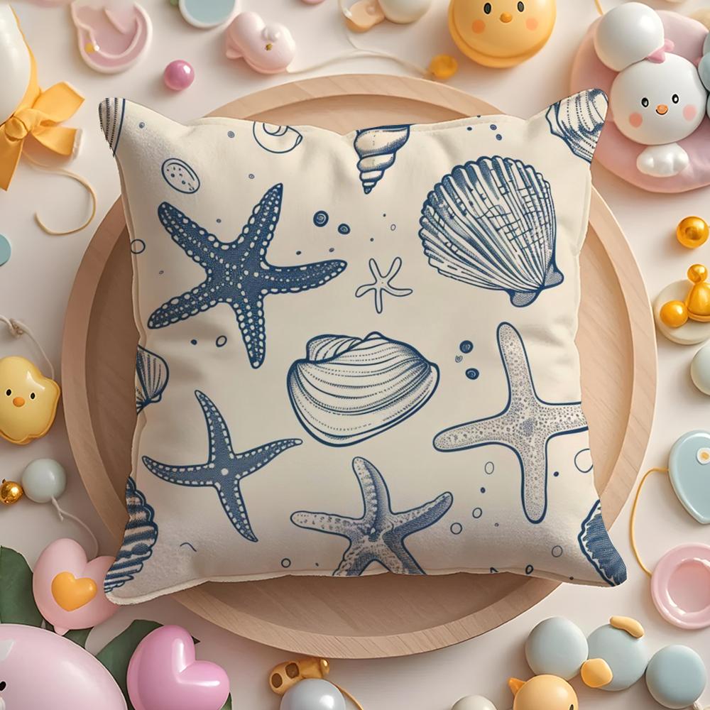 Decorative Blue Geometry Pillow Case Soft Plush Fabric Double-Sided Printed Cushion Cover Warm Winter Sofa Pillow Case