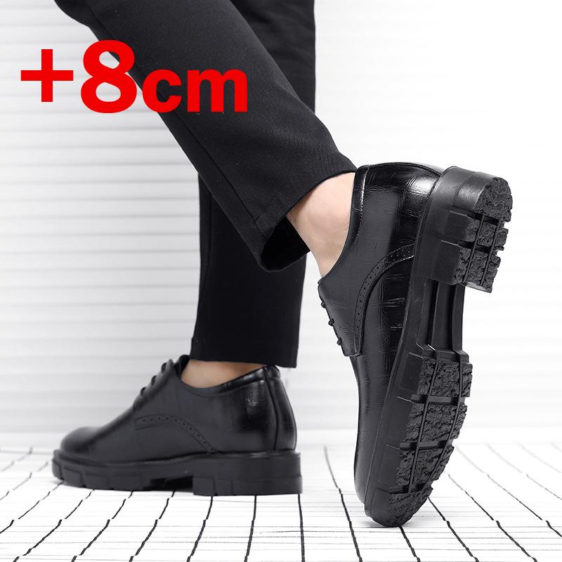 Nuovi Uomini Estivi Cava Plateau Tacco Alto 5/8/10 CM Crescita in Altezza Formale Uomo Derby Scarpe in Pelle Uomo Scarpe da Cerimonia Elevatore