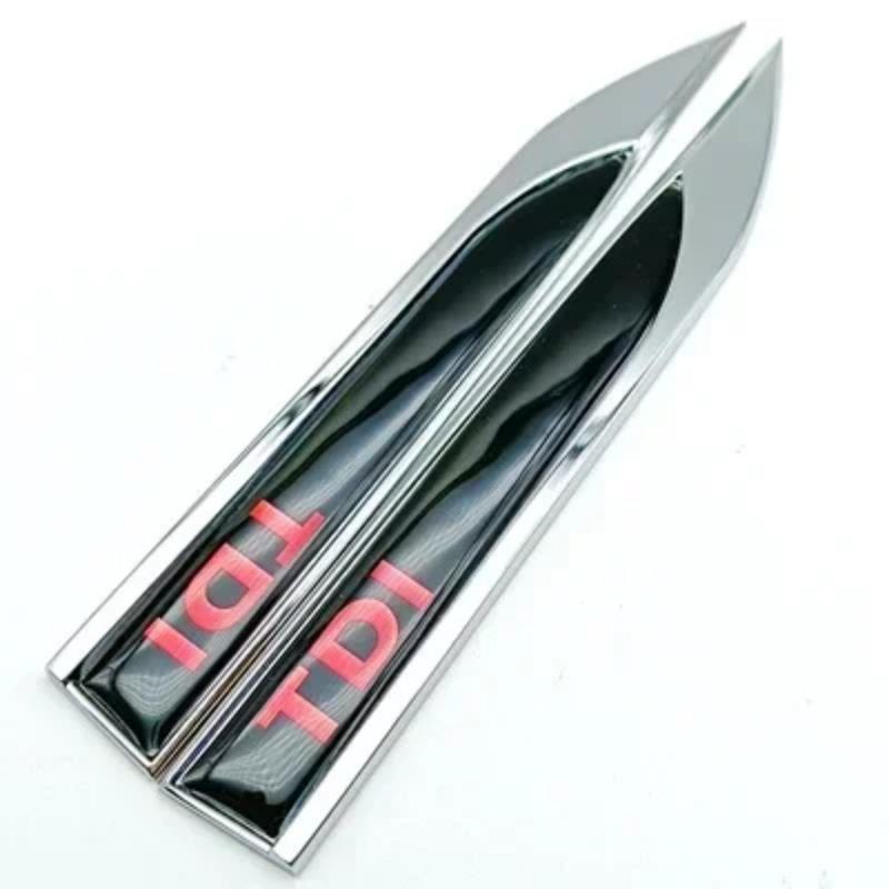 

2 pcs x Metal letters TDI Logo bumper side badge emblem sticker for VW POLO PASSAT GOLF 5 6 7 MK7 MK4 MK5 MK6 C