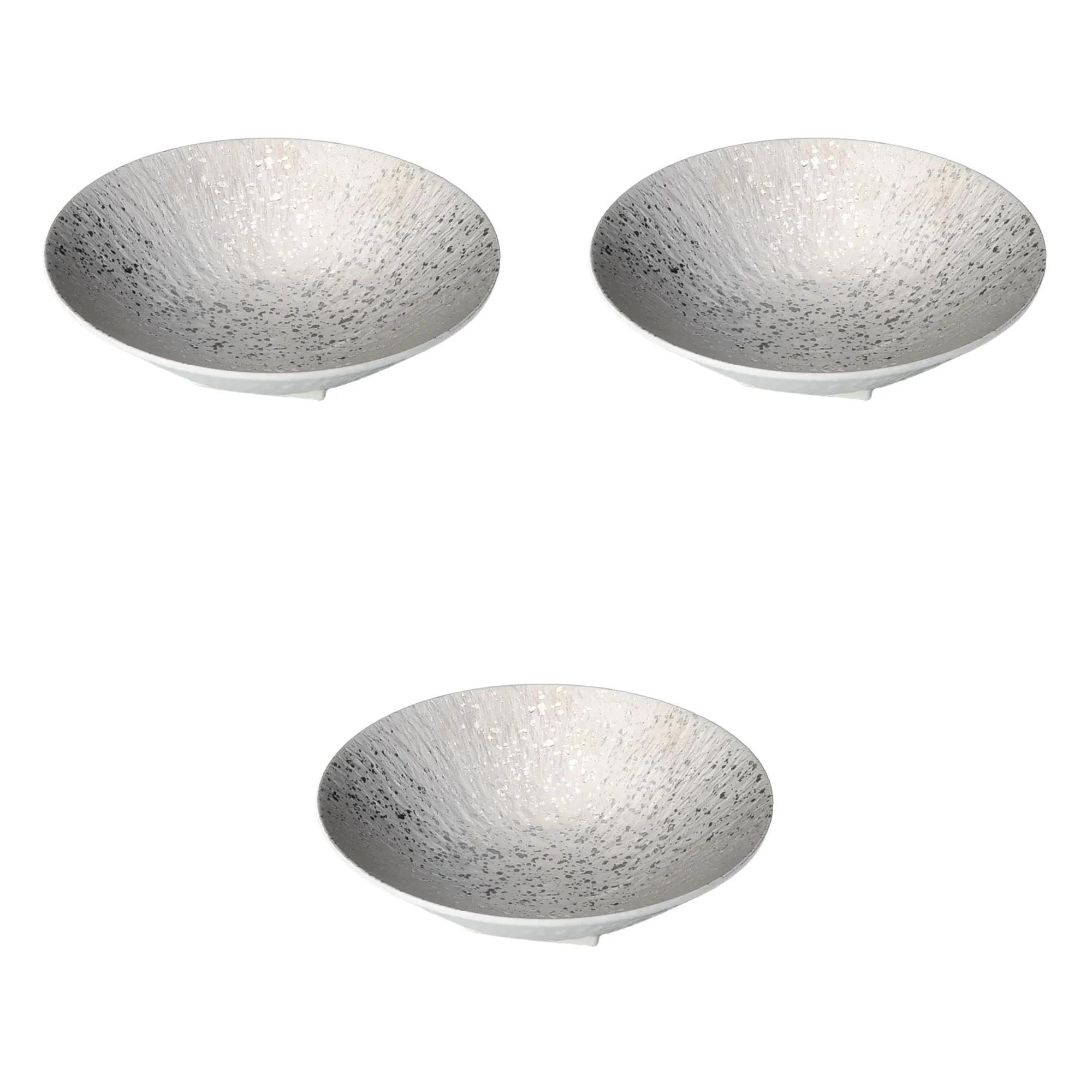 

Set of 3 Platinum and Chiri Round Plates x Medium Bowl Setomonohonpo (Small) [17 4.5cm] платиновый