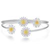 925 Sterling Silver Adjustable Size Daisy Flower Charm Bracelet &Bangle for Women Party Wedding Jewelry Pulseras Mujer