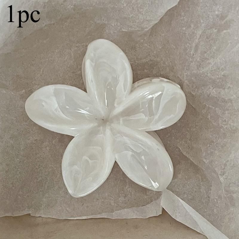 1/2pcs Yellow Egg Flower Hair Claw Clip Secure Grip Transparent Gradient Design Durable Plastic Hair Accessories for Women