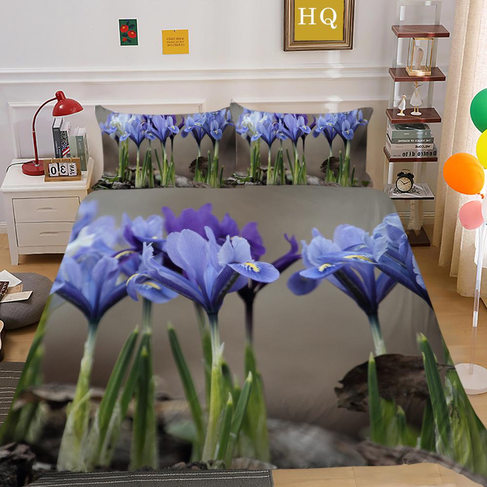 3D Flowers Printing Bed Set Twin Size Microfiber Home Bedding Set Fashion Highend Comforter Cover Set