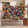 Mr. Men & Little Miss Personalized Flannel Blanket, Custom Printed Text Name, Warm Soft Blanket For Couch Bed
