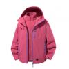 Men Women Outdoor Hooded 3-in-1 Waterproof Windproof Hiking Jacket Thick Warm Loose Fit Winter Fall