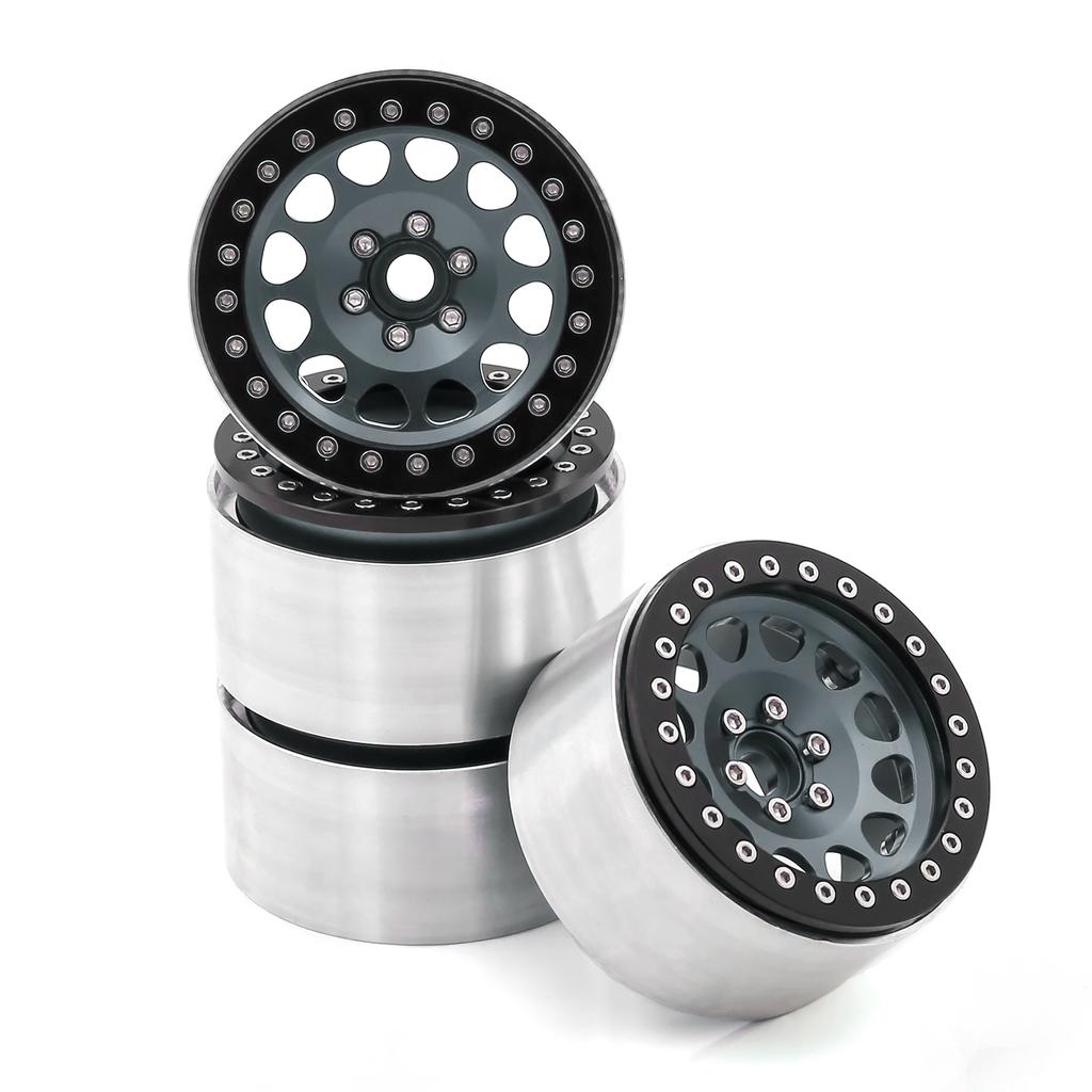 Aluminiumlegering Hjul Fälg Beadlock Röd Hjul Fälgar Nav 4st 2.2tum 65*36mm Ersättning för Trax4 Trax6 Axial Scx10 Rr10 Fjärrkontrollbil