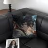 HHonkai StarR Rail Dan Heng Cushion Cover Natural Linen Organic Fabric DoubleSided Printing Sofa Home Decor Gift Pillow Case