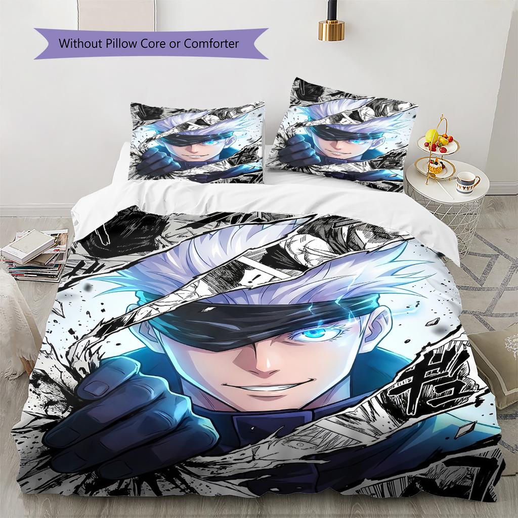 Set Biancheria da Letto Satoru Gojo, 1 Copripiumino & 2 Federe, Decorazioni per la Casa, Regalo Perfetto per i Fan di Jujutsu Kaisen