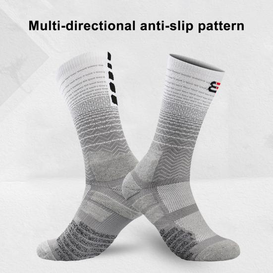 Training Socks Striped Patchwork Achilles Tendon Protection Breathable Non-Slip Towel Bottoms Anti-friction Soccer Socks for Adult