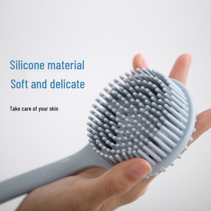 Silikon Duschbürste mit langem Griff - Weiche Borsten Rückenbürste für einfache Anwendung