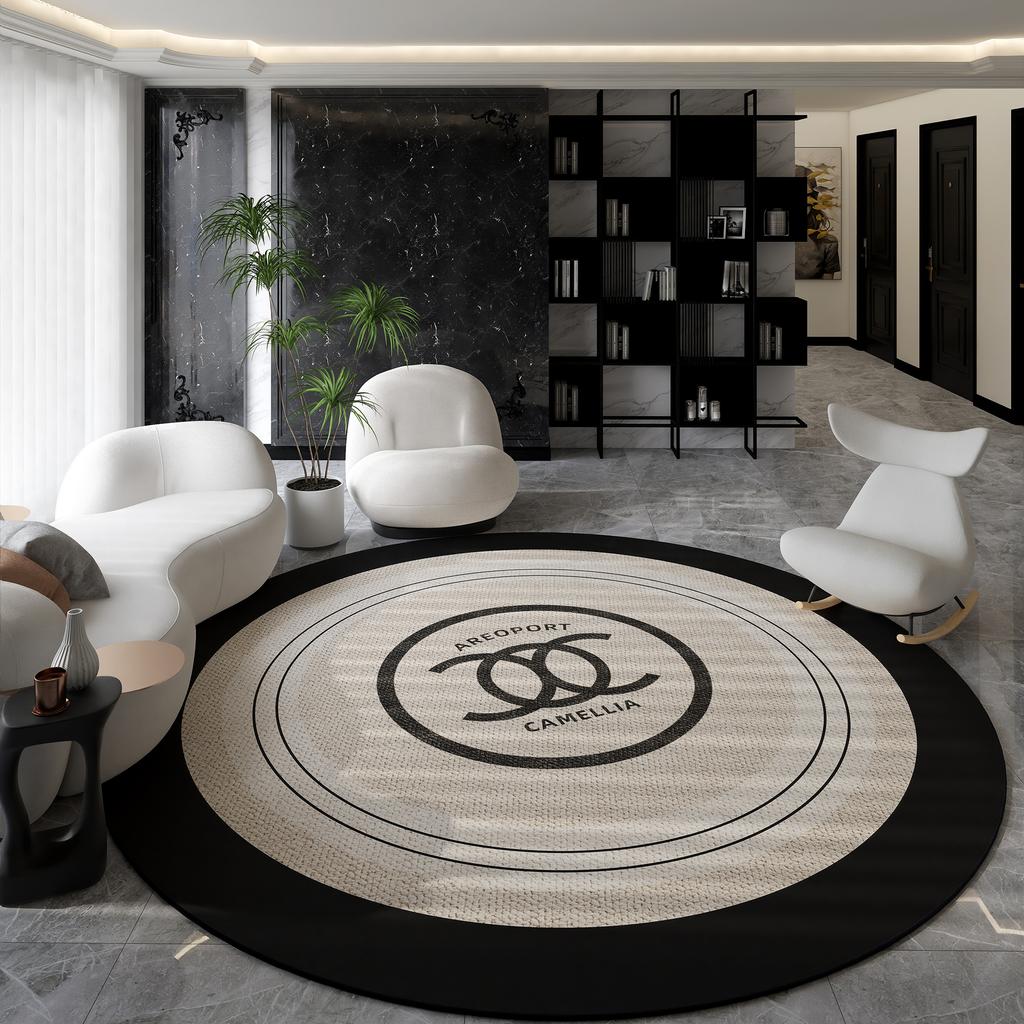 Nordic Style Living Room Decoration Round Carpet Light Luxury Rugs for Bedroom Thicken Plush Floor Mat Fluffy Soft Cloakroom Rug